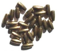25 11x5mm Antique Brass Oval Metal Beads